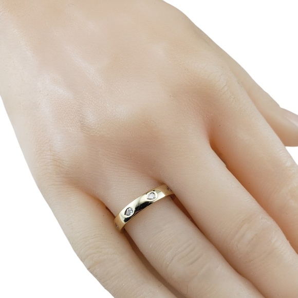 14 Karat Yellow Gold and Diamond Wedding Band Ring Size 6.75 #18843 - Picture 8 of 8